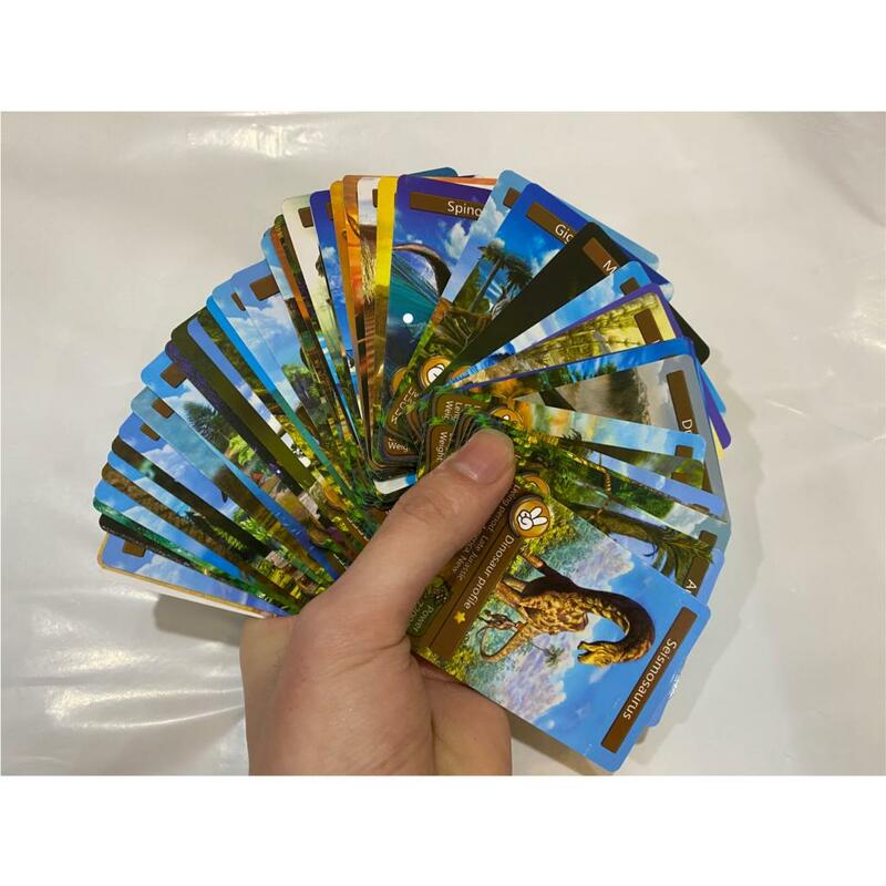 55 قطعة ديزني ديناصور الإدراك لعبة ببطاقات ورقية معركة كارت أنيمي التداول بطاقات كتاب البوم لعب الاطفال هدايا> 3 سنة 8.7*6.3 سنتيمتر