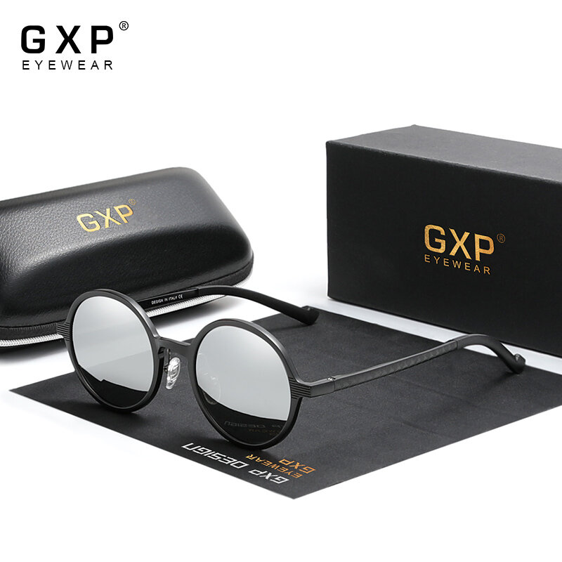 نظارات شمسية GXP بإطار دائري من الألومنيوم ، ماركة فاخرة جديدة ، نمط Steampunk ، تصميم عتيق للنساء ، عدسات مستقطبة UV400 ، 2020