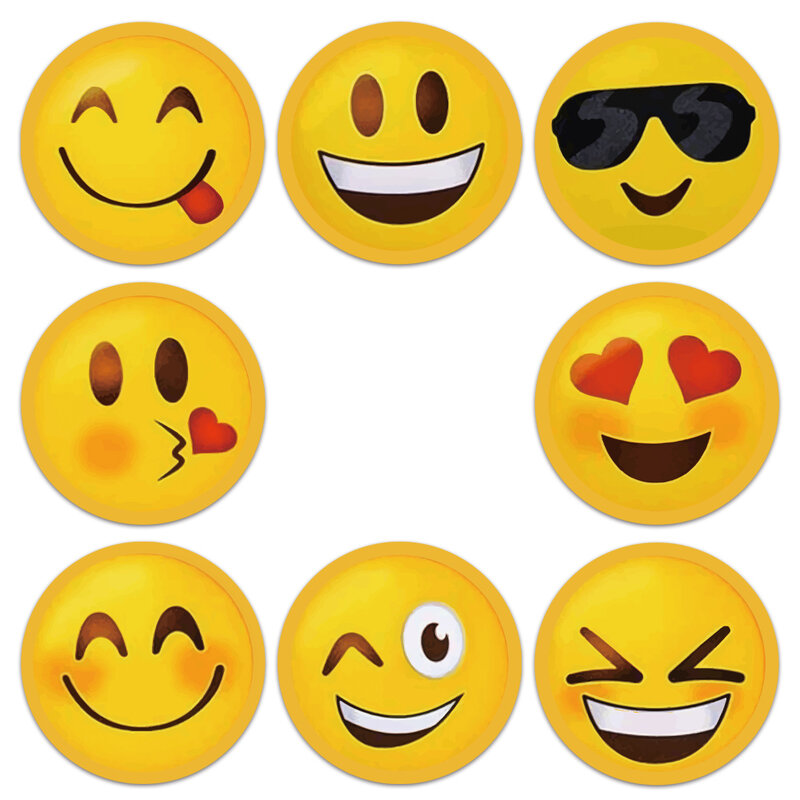 100-500 قطعة مبتسم الوجه ملصق للأطفال مكافأة ملصق النقاط الصفراء تسميات عيد الحب سعيد ابتسامة الوجه بطاقة لاصقة هدية