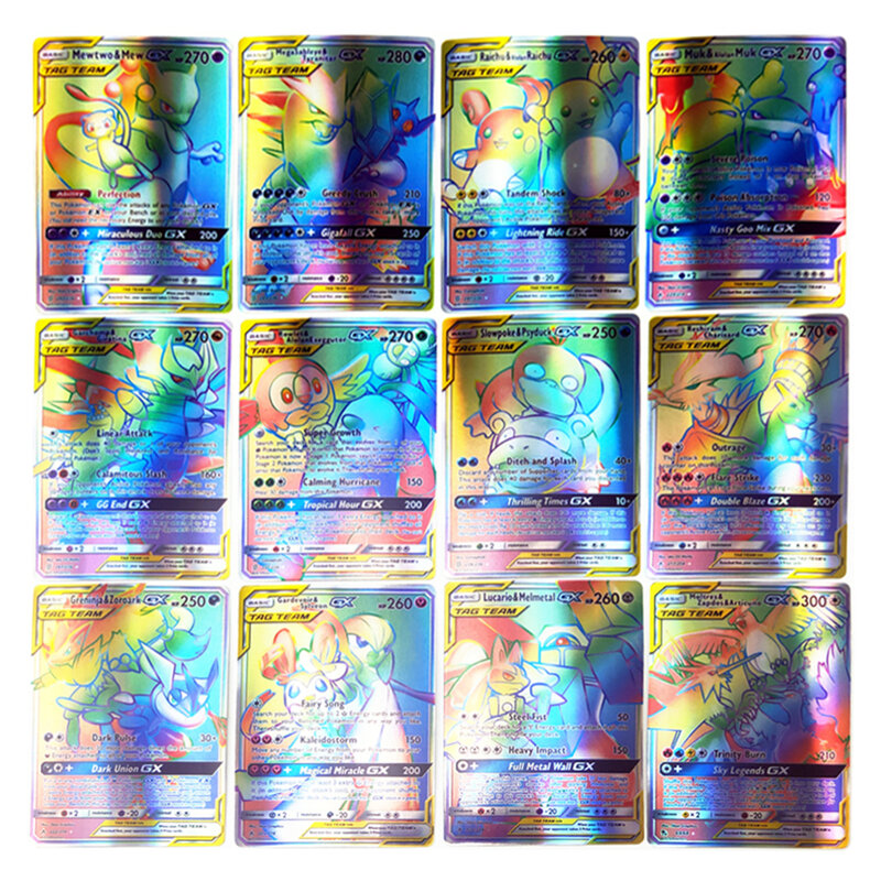 بوكيمون مجموعة من البطاقات الأطفال GX بطاقات التداول مع 95 GX بوكيمون بطاقات 5 ميجا بوكيمون بطاقات الاطفال الكرتون بطاقات لامعة هدية عيد ميلاد