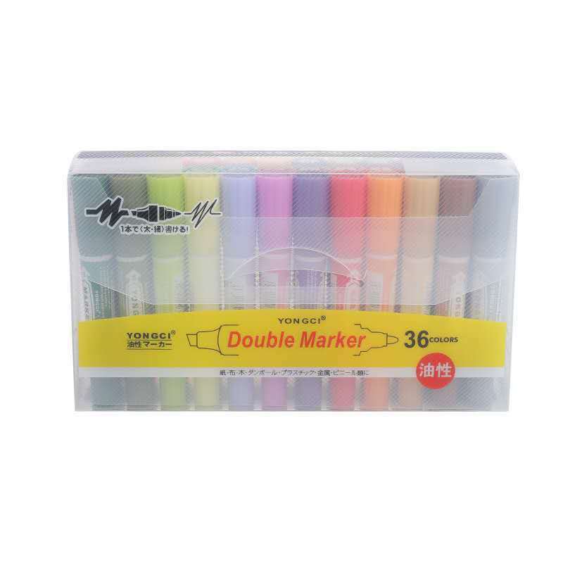 كبير مزدوج الرأس مجموعة أقلام ملونة استوديو الإعلان البوب ماركر 36 لون طالب اللوحة القلم