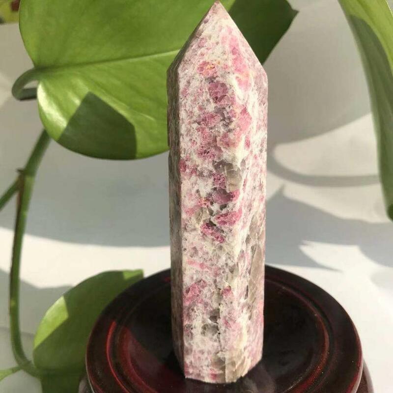 جميلة الوردي التورمالين الكريستال الطبيعي الريكي شفاء هدية الزخرفية