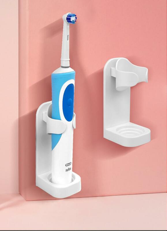 فرشاة الأسنان الكهربائية الصغيرة تخزين الرف الحائط فرشاة الأسنان تخزين حامل مع ثلاث خطوات المضادة للانزلاق المطبخ الحمام أدوات