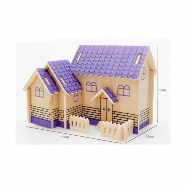 لغز خشبي ثلاثي الأبعاد-المنزل الأرجواني