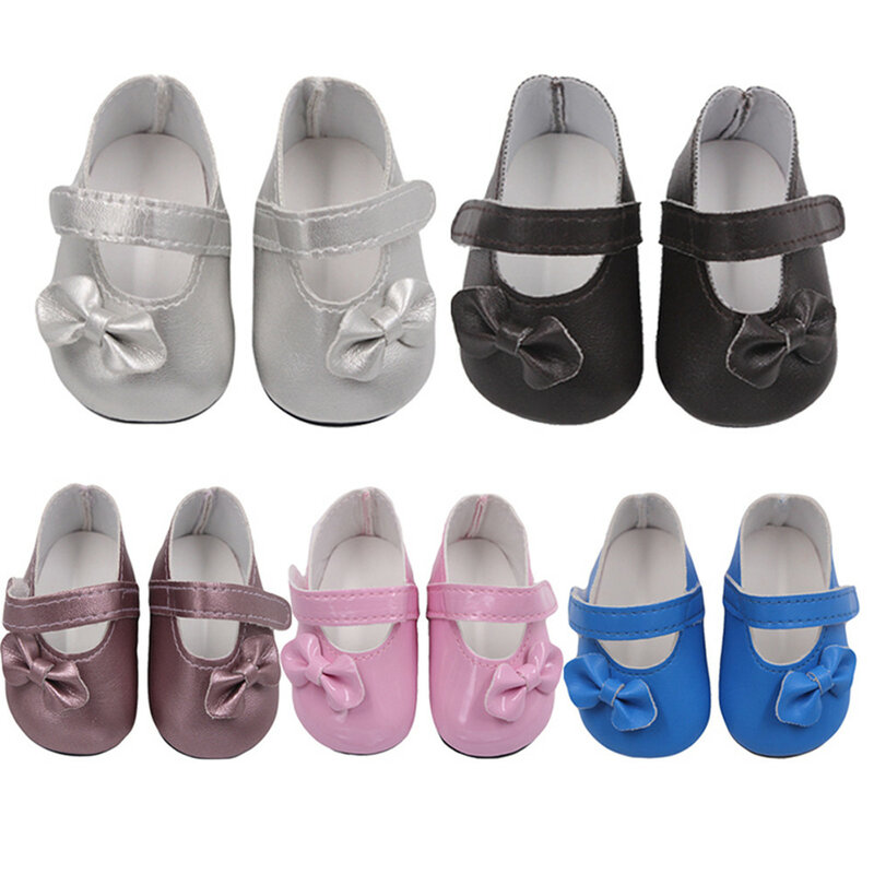 عالية الجودة دمية الأحذية ل 43 سنتيمتر الارتفاع دمية 6 ألوان دمية الأحذية مع القوس للطفل هدية الكريسماس دمية اكسسوارات