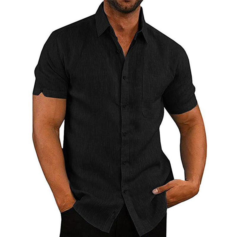 2019 جديد أزياء الرجال قميص بارد الصيف قصيرة الأكمام قميص سليم صالح عارضة قمصان 4 ألوان الشارع الشهير القطن مكتب الذكور الملابس