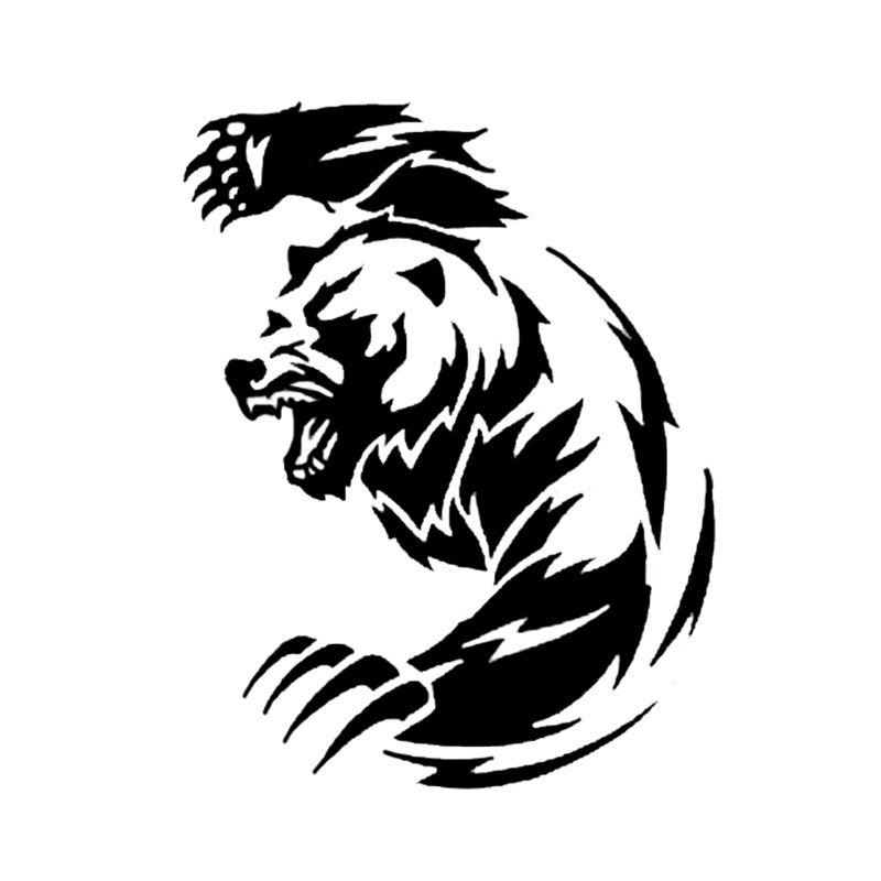 سيارة ملصقات غاضب الدب الحيوان سيارة ملصقات PVC الزخرفية الوفير ويندوز 11.9*14.8 سنتيمتر