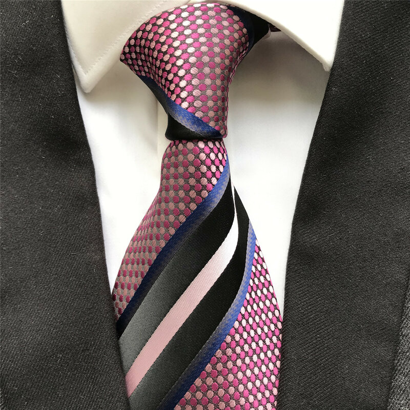 10 سنتيمتر عرض جديد تصميم الرجال العلاقات الجاكار المنسوجة رابطة عنق Corbatas منقطة مع خطوط الموضة