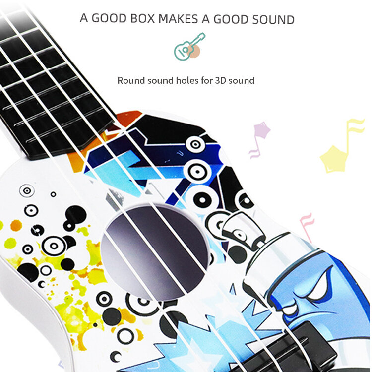 لعبة للأطفال آلة موسيقية محاكاة القيثارة الغيتار مصغرة أربعة سلسلة التنوير للعب التعليم المبكر دمية موسيقية