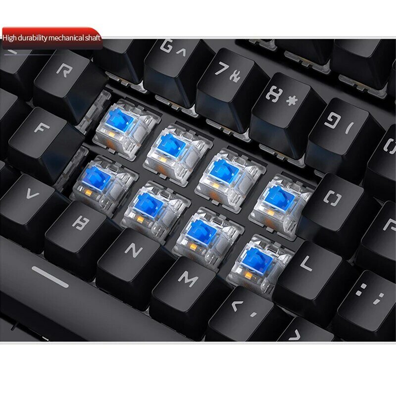 لوحة مفاتيح الألعاب الميكانيكية لوحة مفاتيح سلكية تعمل عبر USB 104 مفاتيح مع RGB الخلفية الأخضر/الأسود رمح مفتاح لوحة المفاتيح للكمبيوتر