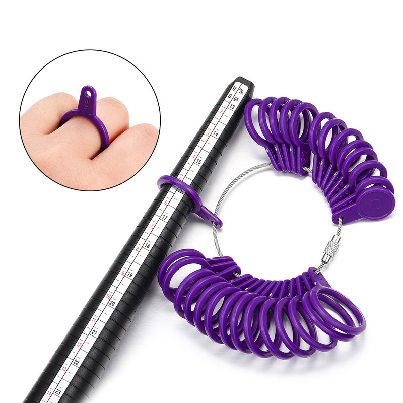 المهنية قياس قياس الاصبع عصا دائرية Sizer المملكة المتحدة/الولايات المتحدة الرسمية البريطانية/الأمريكية DIY بها بنفسك مجوهرات الأزياء قياس طقم أدوات