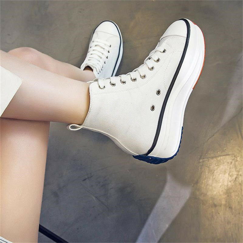 2021 المرأة أنيقة عالية التعادل الأحذية واحدة أحذية عالية قماش الدانتيل يصل منصة حذاء رياضة المدربين تنفس المضادة للرائحة XM186