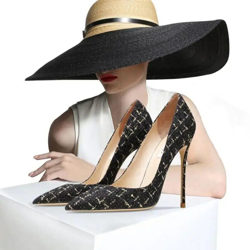 ارتفاع كعوب المرأة أشار تو مضخات أحذية كعب رقيقة الكلاسيكية موضة مثير سيدة حفلة للنساء 2021 الخريف أحذية الزفاف الأسود