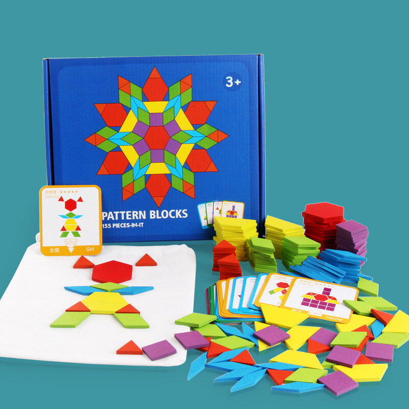 Hot البيع 155 قطعة خشبية بازل قطع المجلس مجموعة الملونة الطفل ألعاب تعليمية للأطفال تعلم تطوير لعبة Y012