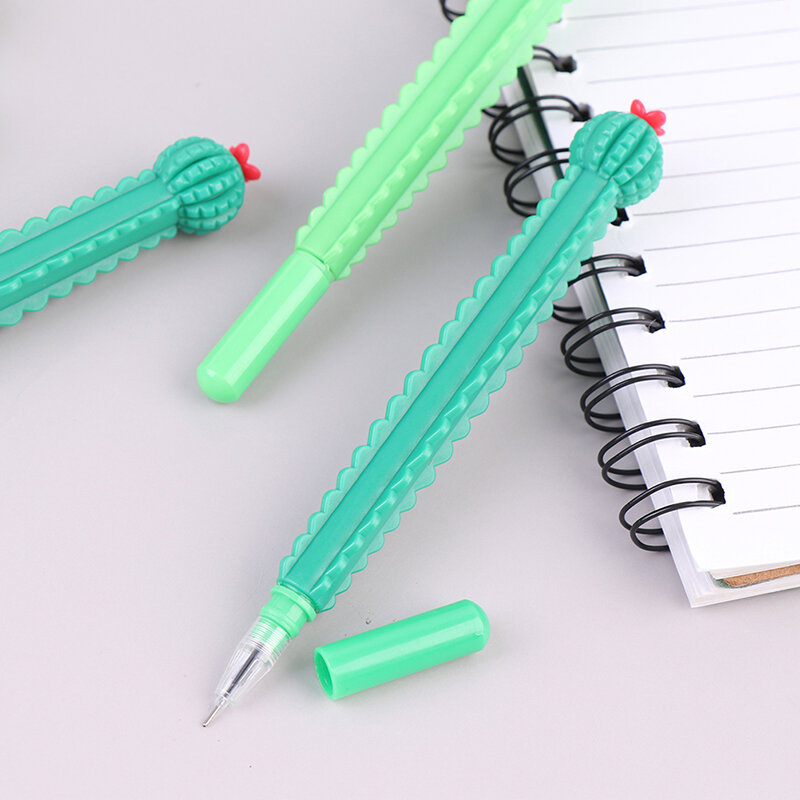10 قطعة زهرة الصبار الإبداعية قلم محايد اللون 0.5 مللي متر أسود قلم توقيع القرطاسية مكتب القرطاسية طالب لوازم
