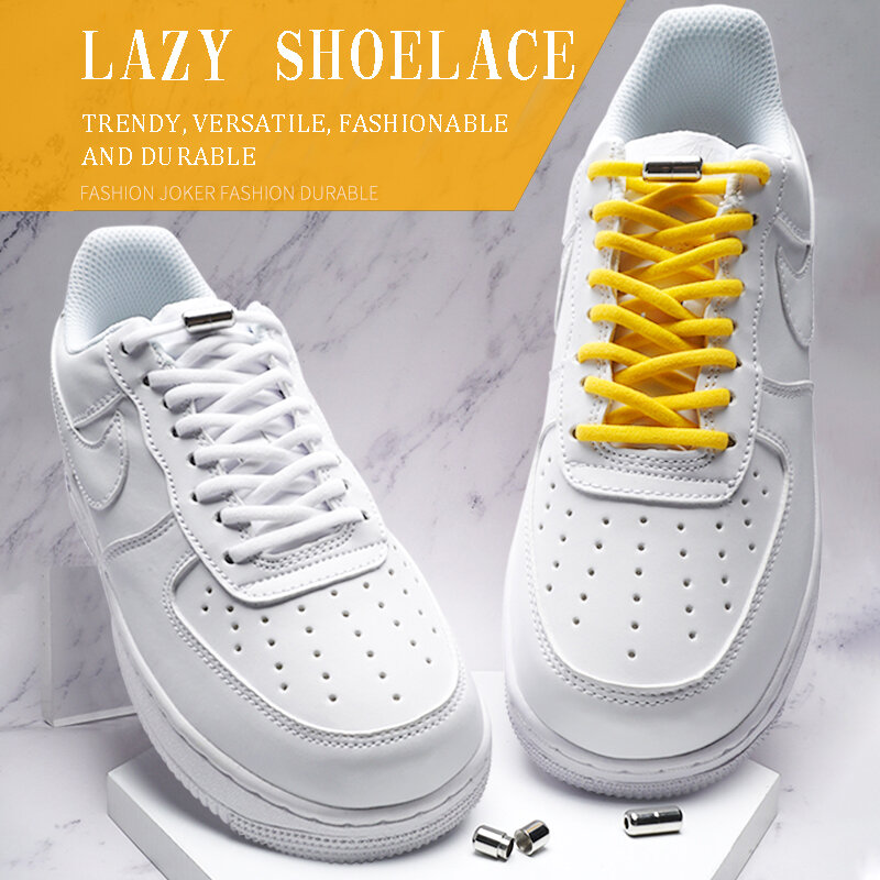 جديد مطاطا لا التعادل أربطة الحذاء نصف دائرة قفل معدني الأربطة كسول للرجال النساء جلد المطاط Zapatillas