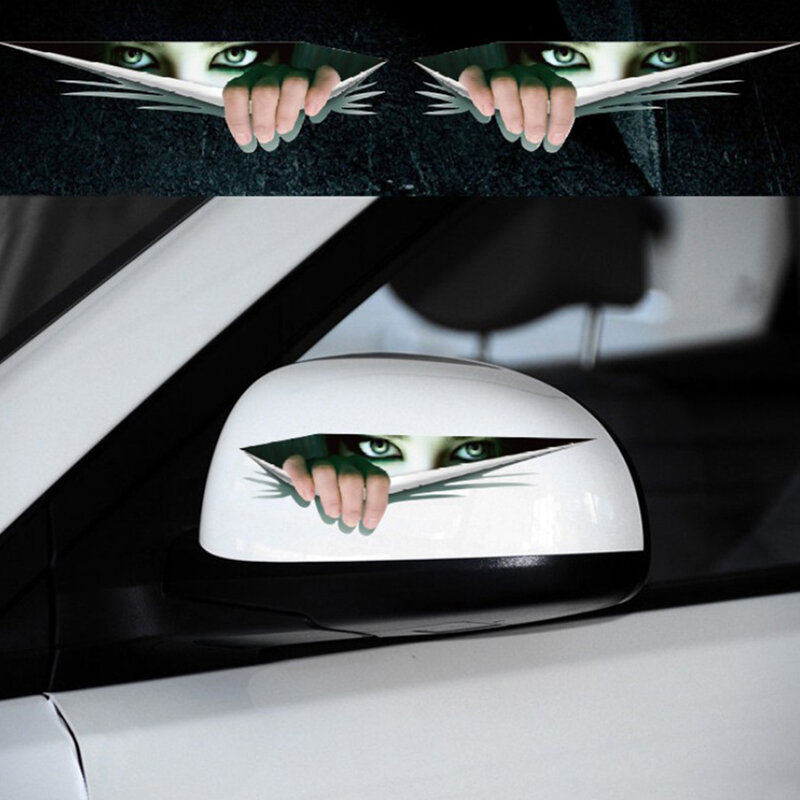ثلاثية الأبعاد سيارة التصميم مضحك القط عيون Peeking سيارة ملصق مقاوم للماء الوحش السيارات