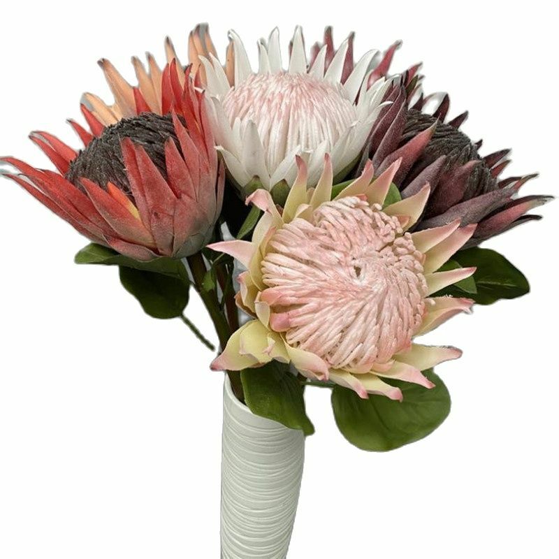واحد الحرير كبير Protea Cynaroides محاكاة Pitaya زهرة الجذعية لحفل الزفاف ديكور المنزل الزهور الاصطناعية