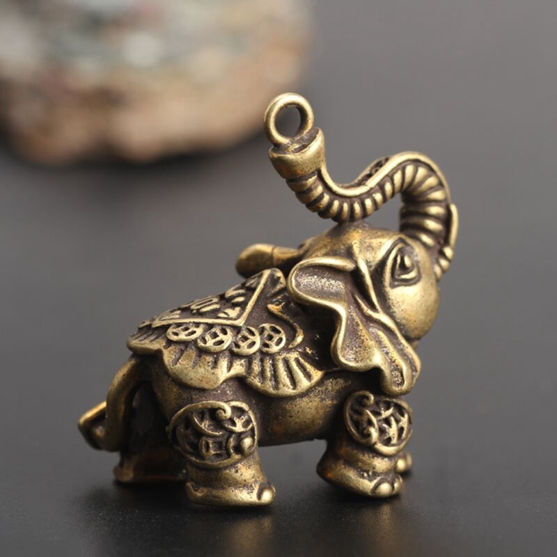 خمر النحاس الميمون الفيل قلادة المفاتيح المعدنية ميدالية/ حلقة مفاتيح على شكل حيوانات زخرفة الأثاث