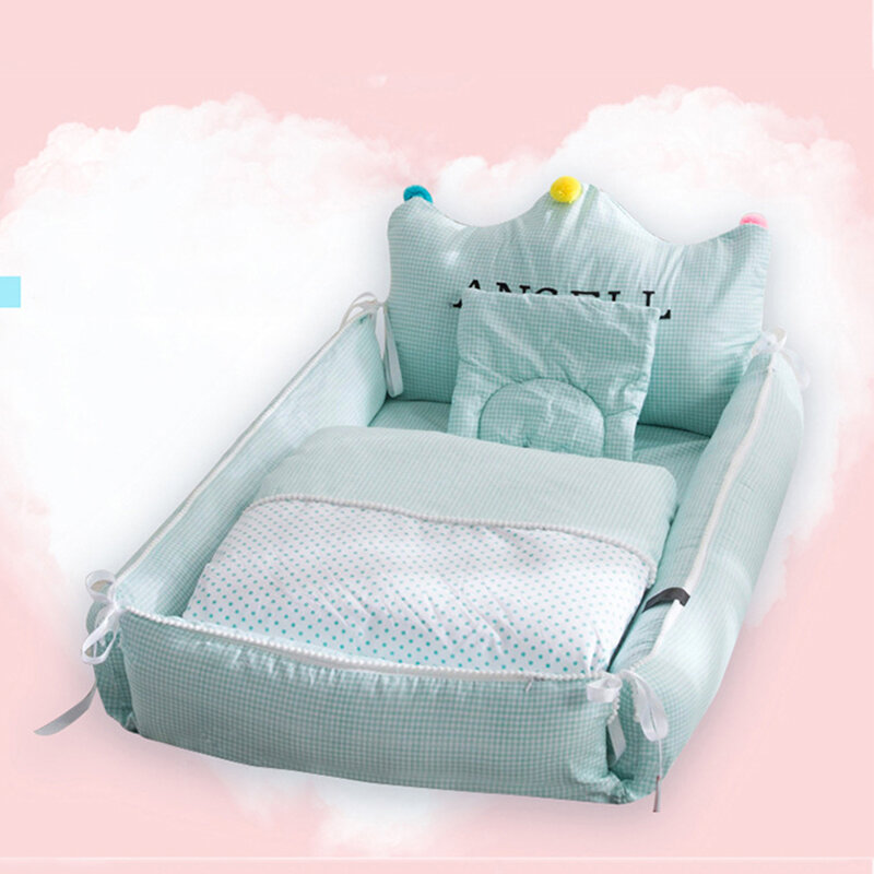 قابل للإزالة الوليد سرير سرير طفل عش السرير في السرير الطفل حماية مهد وسادة الوفير المحمولة السفر سرير للأطفال حديثي الولادة