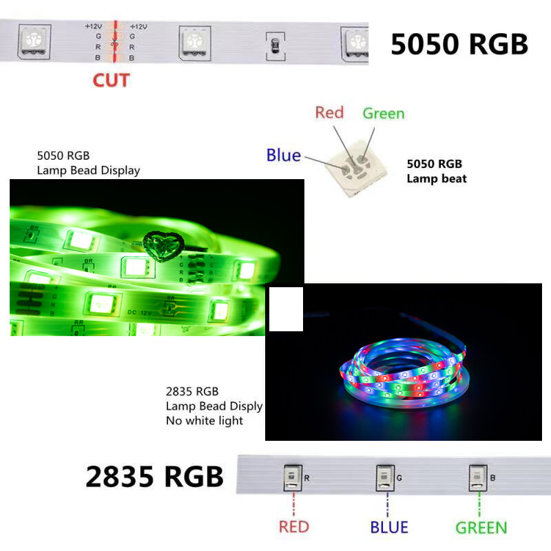 LED قطاع أضواء بلوتوث واي فاي وحدة تحكم بالأشعة تحت الحمراء RGB5050 2835 شريط مرن 5M10M20M الشريط ديود خلفية إضاءة مقاومة للماء DC12V