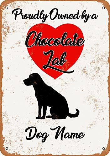 علامة معدنية-اسم الكلب مخصص-الشوكولاته لابرادور-نظرة خمر