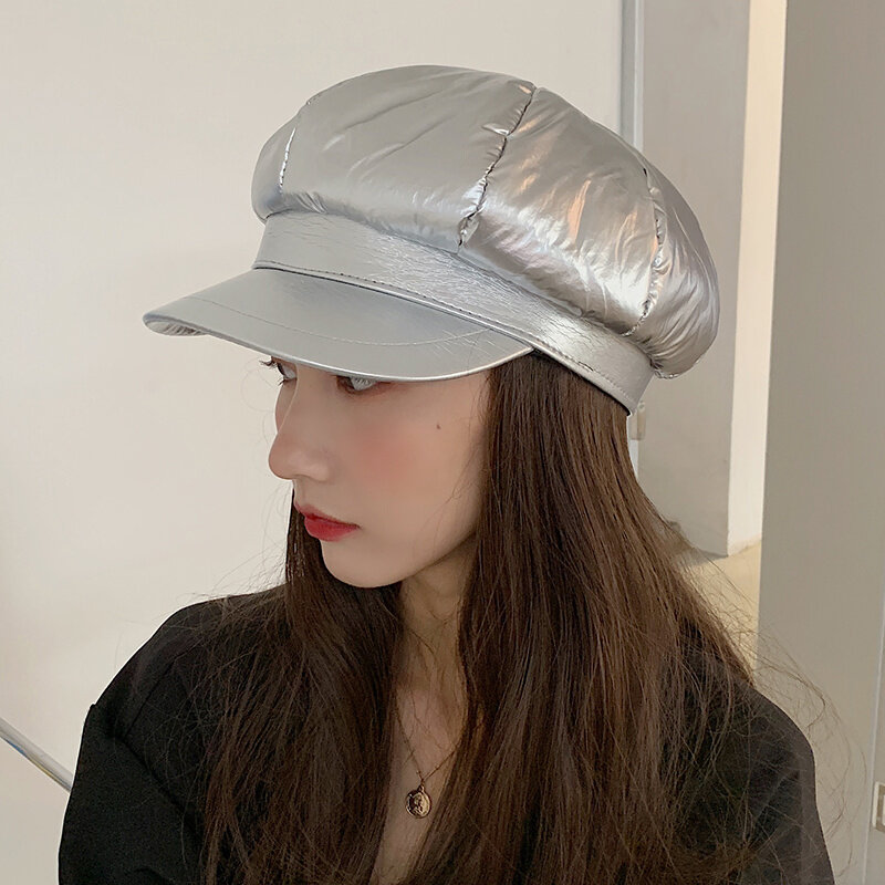 قبعة نسائية عصرية على الطراز الكوري للخريف والشتاء قبعة مثمنة جديدة لعام 2020 للمشاهير على الإنترنت عصرية مطابقة للكل