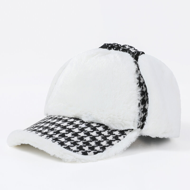 الخريف والشتاء انجلترا الرجعية hh9 stمبطن أفخم لى فنغ قبعة الإناث اليابانية سميكة الدافئة الأذن قبعة الطيار قبعة