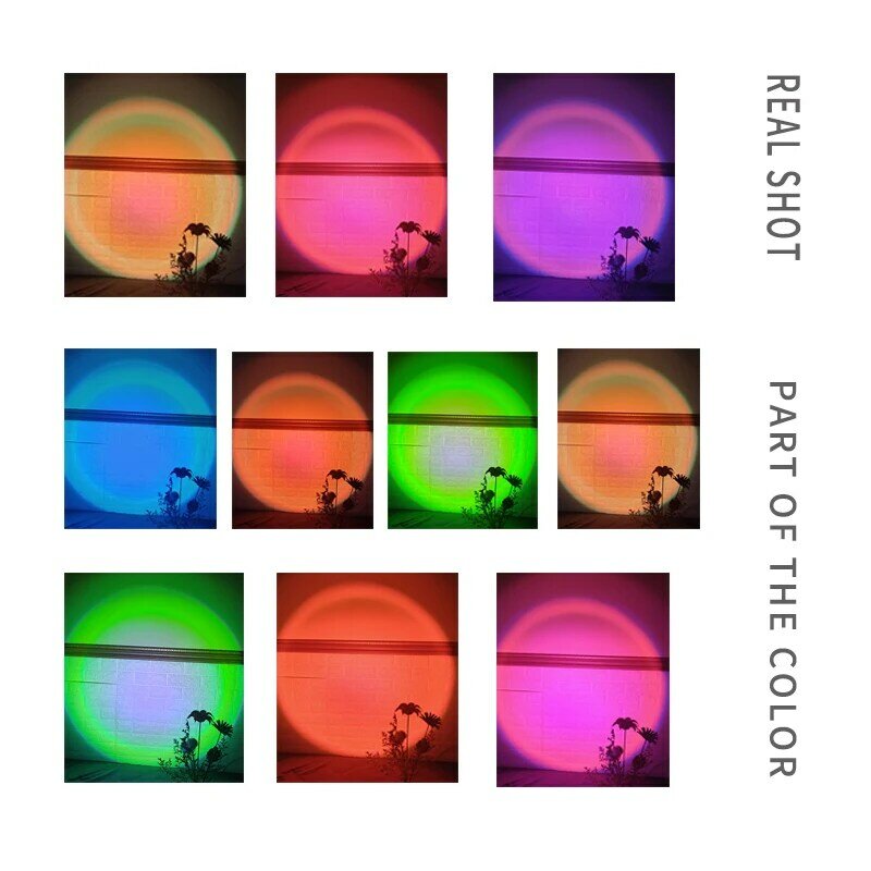 مصباح غروب الشمس 4/16 لون RGB التحكم عن بعد والتطبيق الغروب العارض الاتجاه قابل للتعديل شعبية USB ضوء الليل الفتيات مصباح هدية