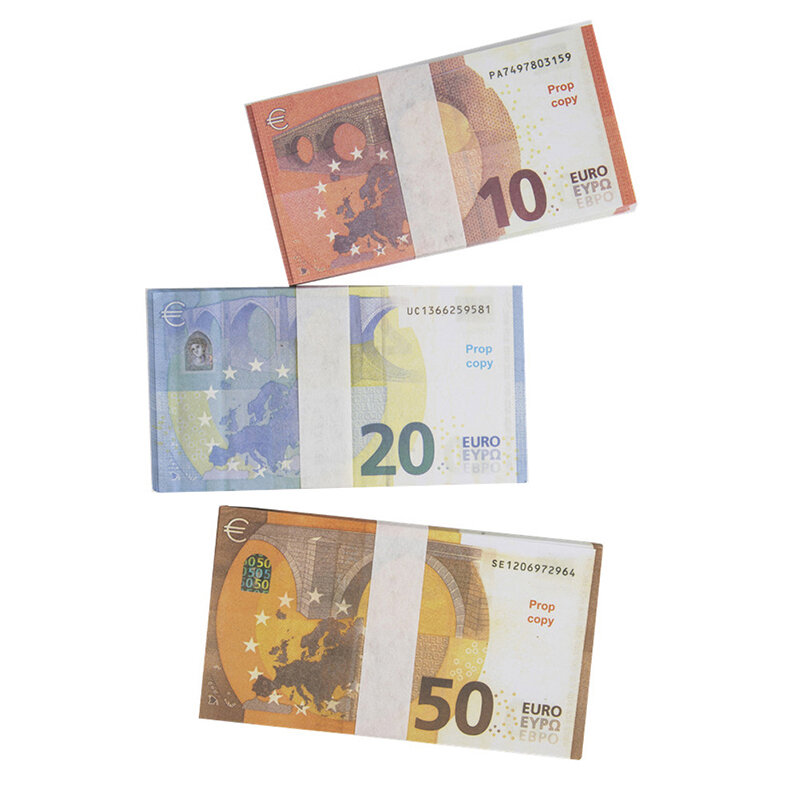 100 قطعة/المجموعة السحر الدعائم الأوراق النقدية محاكاة اليورو العملات الدعائم PartyDecor اللعب