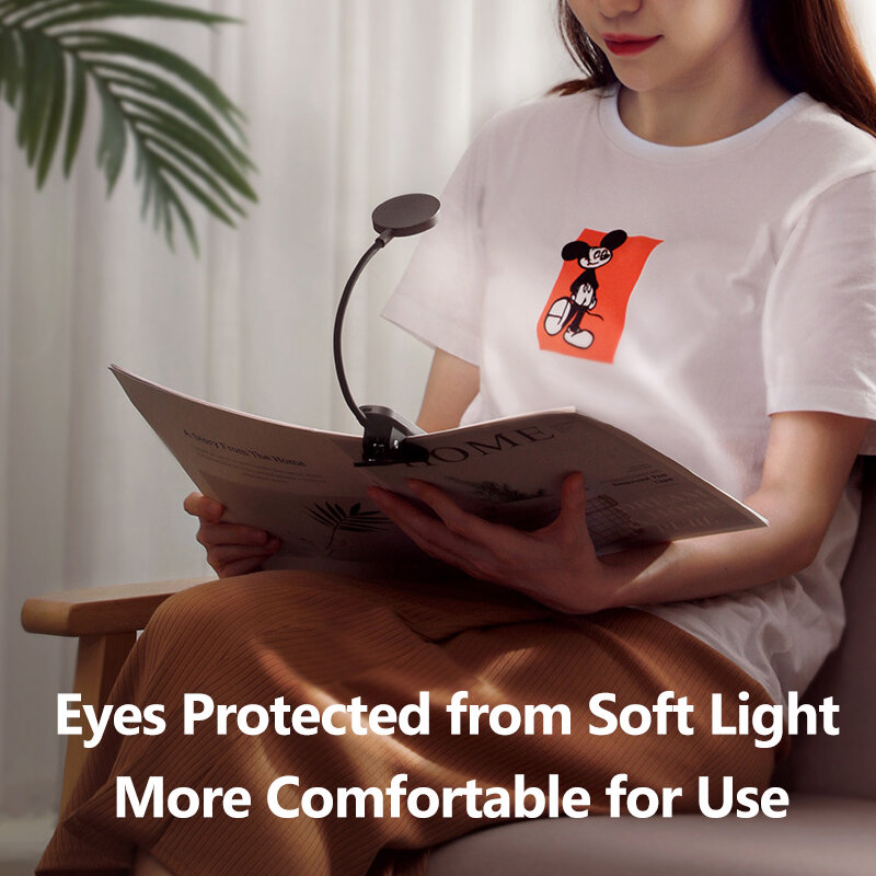 Baseus USB قابلة للشحن العين حماية القراءة ضوء الإبداعية كليب اللمس مصباح صغير كتاب مصباح مفيدة ليلة ضوء