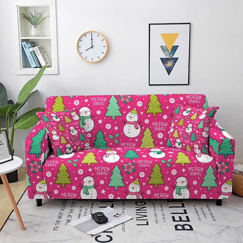 تمتد غطاء أريكة 3 مقاعد عيد الميلاد نمط أريكة غطاء أريكة سانتا كلوز مرونة غطاء أريكة ل أريكة أريكة أريكة حامي