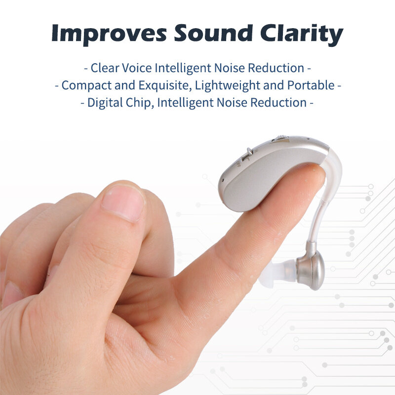 السمع قابلة للشحن مكبر صوت Audífonos اللاسلكية مساعدات للسمع لكبار السن فقدان معتدل إلى حاد وراء العناية بالأذن
