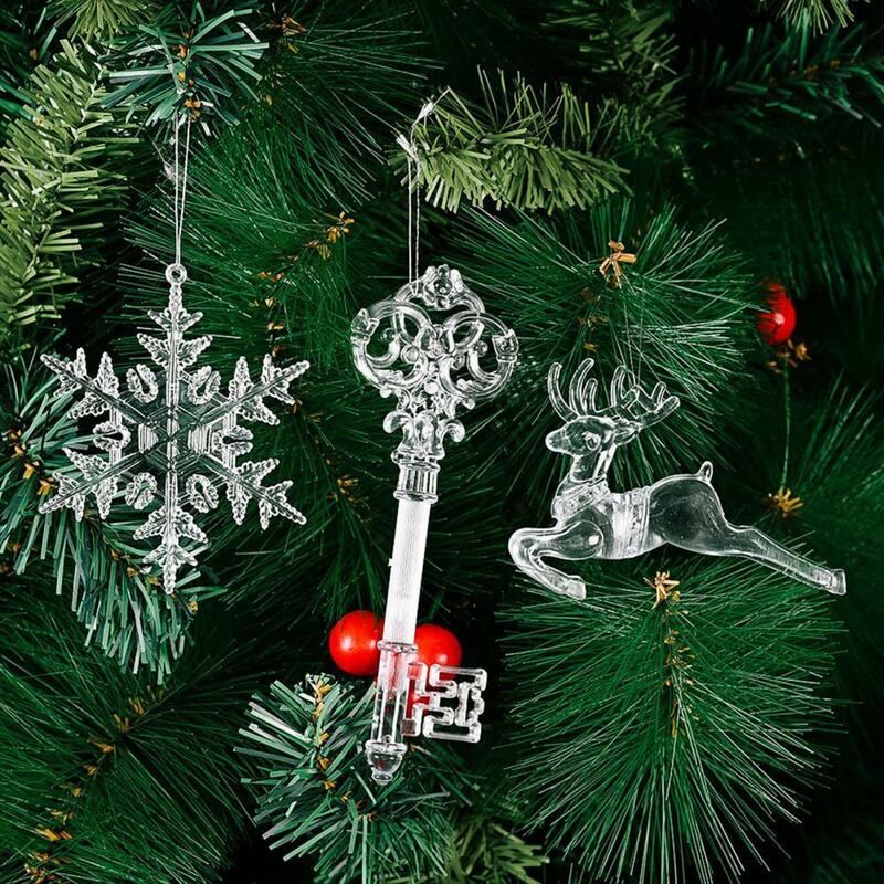 1 مجموعة ديكور معلق رائعة أنيق البلاستيك لطيف شكل مفتاح زينة عيد الميلاد للمنزل