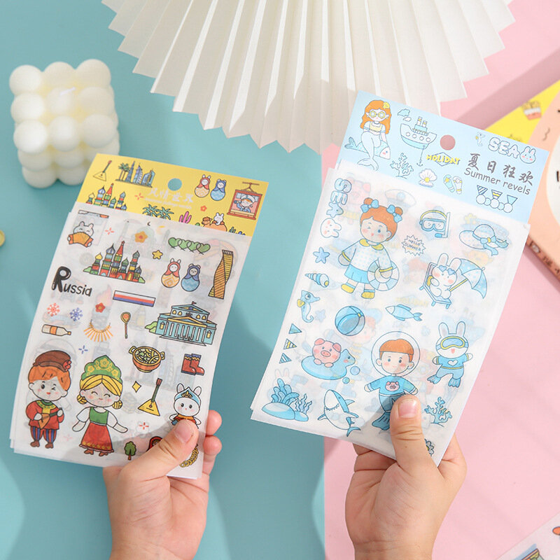 الكورية الإبداعية Ins حساب لتقوم بها بنفسك اشي ملصق الكرتون فتاة Kawaii ديكور خطة شخصية مجلة اللون الطفل اليابان القرطاسية
