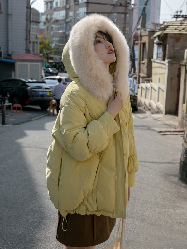 المرأة القطن معطف الصوف طوق مقنعين سترة قطن المرأة قصيرة شتاء جديد الكورية أفخم سترة سميكة