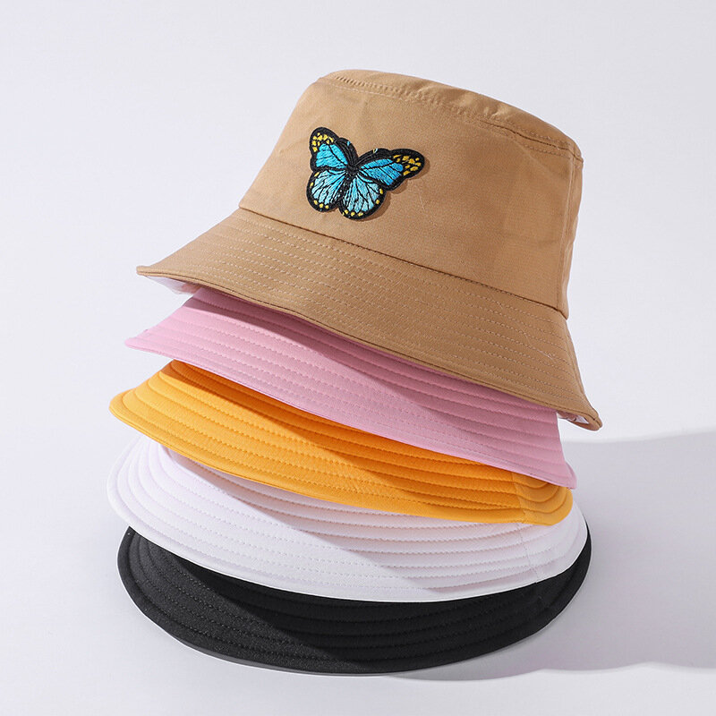 جديد للجنسين الأبيض دلو القبعات النساء فراشة الصيف واقية من الشمس بنما قبعة الوردي الشمس فيدوراس في الهواء الطلق صياد قبعة قبعة الشاطئ