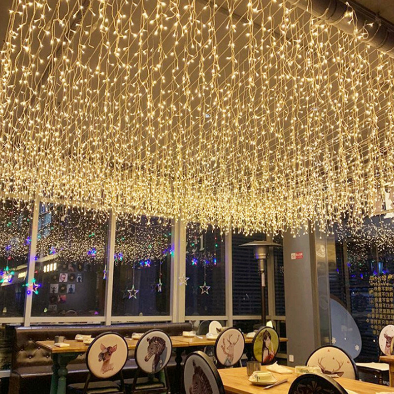 زينة الكريسماس الخارجية لحديقة المنزل عيد الميلاد أضواء عيد الميلاد اكليل LED جارلاند الستار سلسلة أضواء 5 متر دروب 0.4-0.6 متر
