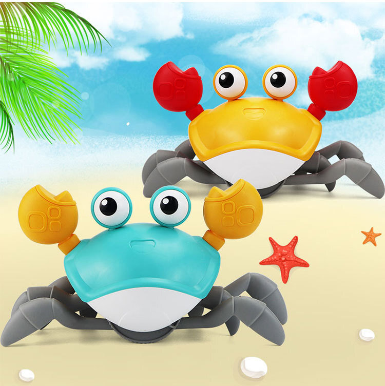 ألعاب حمام الأطفال الكرتونية ، لعبة شاطئ كلاسيكية مع كابل كبير على شكل سلطعون لتعلم المشي بالماء