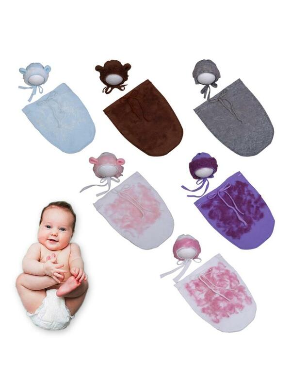 حقيبة نوم للأطفال ، حقيبة نوم ، قبعة ملفوفة ، ملحقات تصوير لحديثي الولادة ، حقيبة نوم للأطفال ، قبعة صغيرة