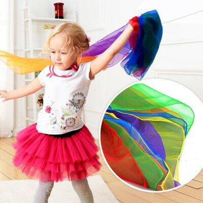 1 قطعة 6 ألوان الأطفال الجمباز الأوشحة في الهواء الطلق لعبة لعبة أطفال الطفل الوالدين التفاعلية منديل ألعاب تعليمية