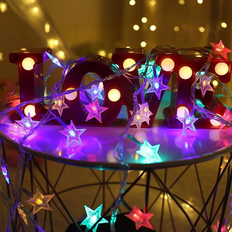220 فولت/USB/بطارية تعمل ستار سلسلة أضواء LED الجنية أضواء عيد الميلاد ديكور حفلات الزواج أضواء تعمل وميض