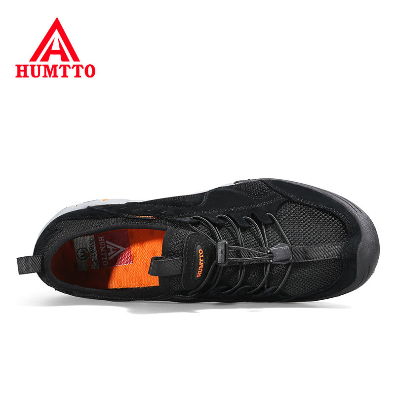 HUMTTO-أحذية جلدية غير رسمية للرجال ، أحذية أمان للعمل في الهواء الطلق ، قابلة للتنفس ، فاخرة ، مصممة ، صيفية ، سوداء ، علامة تجارية جديدة