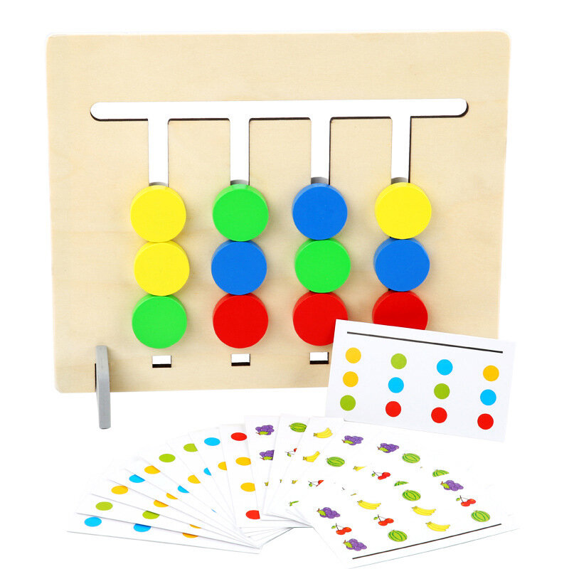 أحجية مونتيسوري ثلاثية الأبعاد ، لعبة تعليمية خشبية للأطفال ، لعبة مطابقة لون الفاكهة ، لعبة الإدراك ، تعليم ما قبل المدرسة