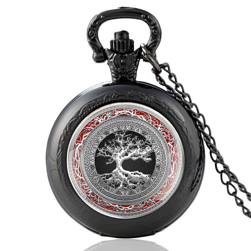 ساعة جيب كوارتز عتيقة للرجال والنساء ، مجموعة جديدة ، شجرة الحياة ، برونزية ، قلادة ، مجوهرات ، هدايا