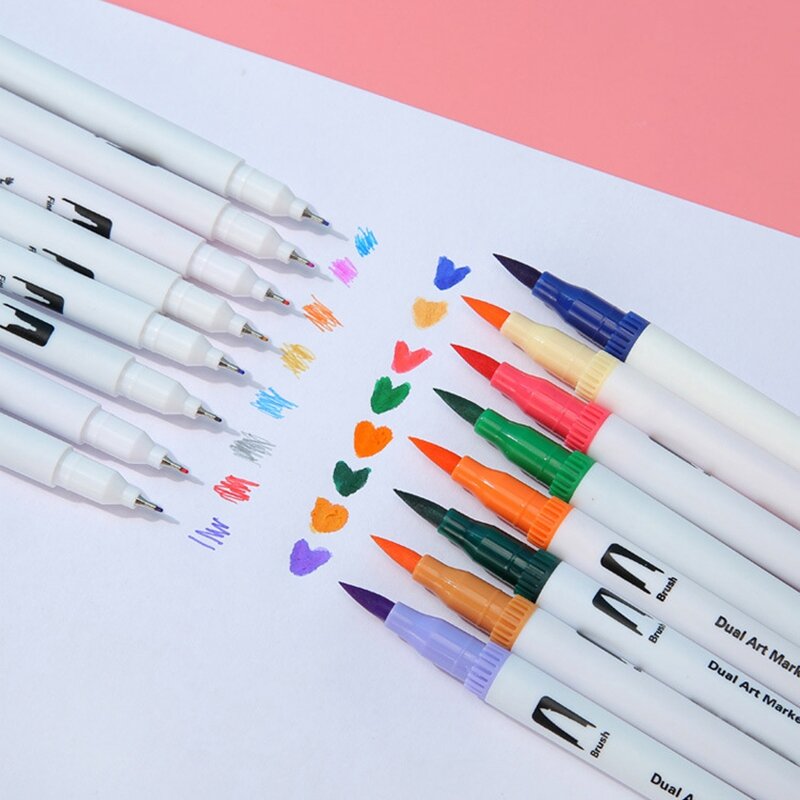 24 الألوان ماركر اينر رسم المائية أقلام خطاط (ماركر) التوأم رئيس فرشاة القلم اللوحة وازم الفن