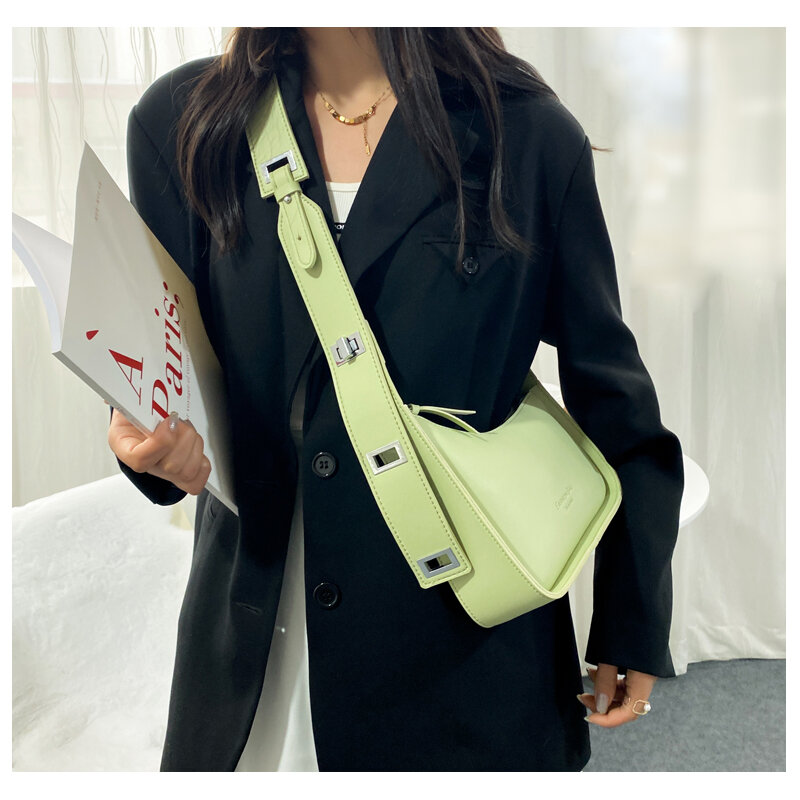 موضة لينة جلدية واسعة الكتف حزام الكتف حقائب كروسبودي للنساء 2021 جديد فاخر المرأة حقيبة مصمم حقيبة ساعي