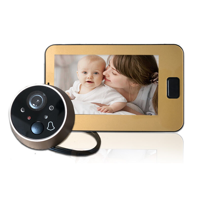 ثقب الباب كاميرا 4.3 شاشة ملونة مقاس بوصة مع جرس الباب الإلكترونية LED أضواء فيديو مراقب الباب فيديو العين أمن الوطن
