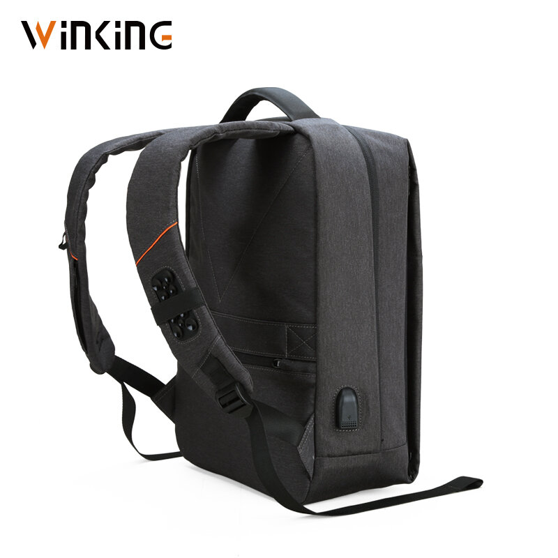 Kongson 15.6 ''ساحة موضة الأعمال حقيبة حاسوب USB شحن مكافحة سرقة حقيبة السفر الحضرية للشباب