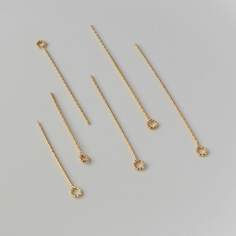 فراغ تصفيح الذهب النحاس الملتوية 9-شكل دبابيس نهاية الإبر لصنع المجوهرات والاكسسوارات 0.7 مللي متر 30 قطعة
